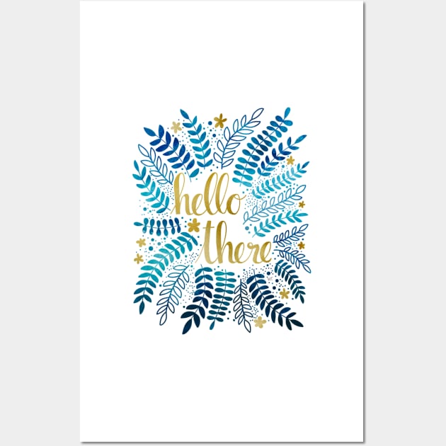 Hello There - Blue & Gold Wall Art by monitdesign